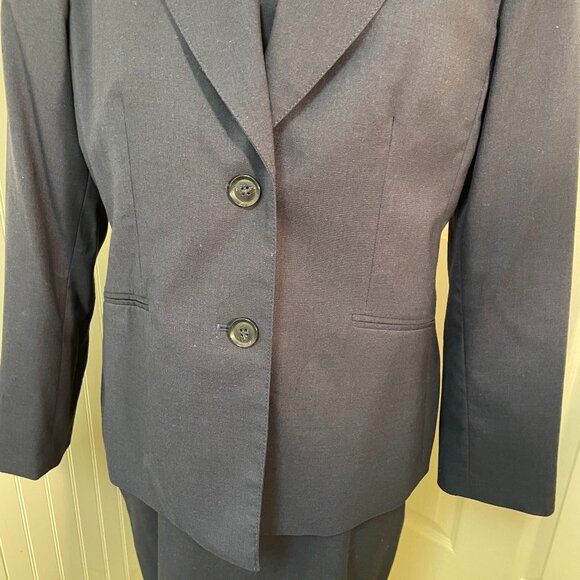 KASPER NAVY SUIT WITH SHEATH DRESS AND JACKET, SIZE 12 - Picture 3 of 13